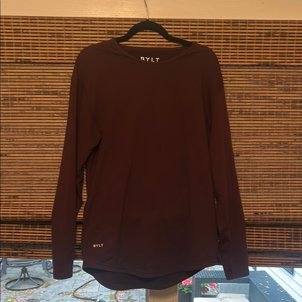 BYLT Basics Men's Burgundy Long Sleeve Tee